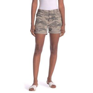 Sanctuary Womens Camo Cuffed Roll Tab Chino Shorts Sz L NWT